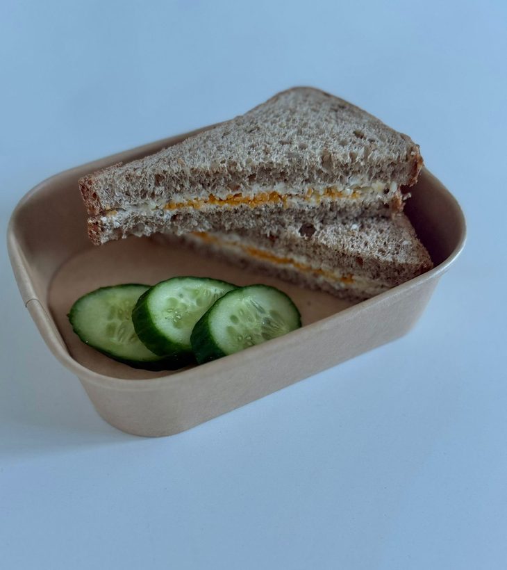 3 cheese sandwich on wholemeal bread