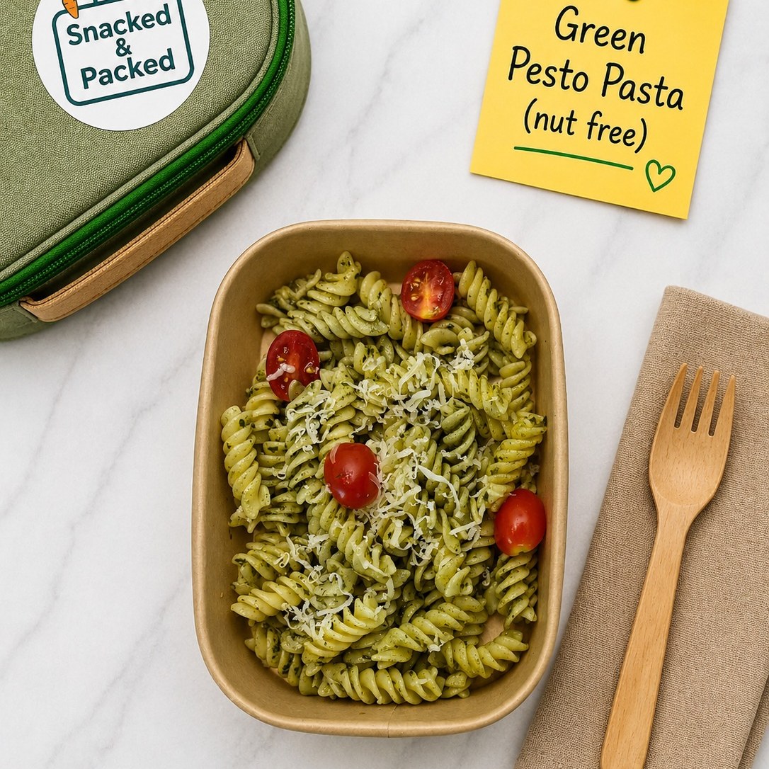 Green Pesto Pasta (nut free)
