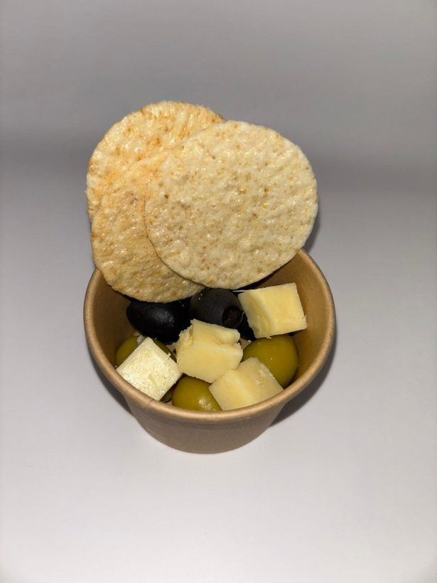 Olives cheese and crackers